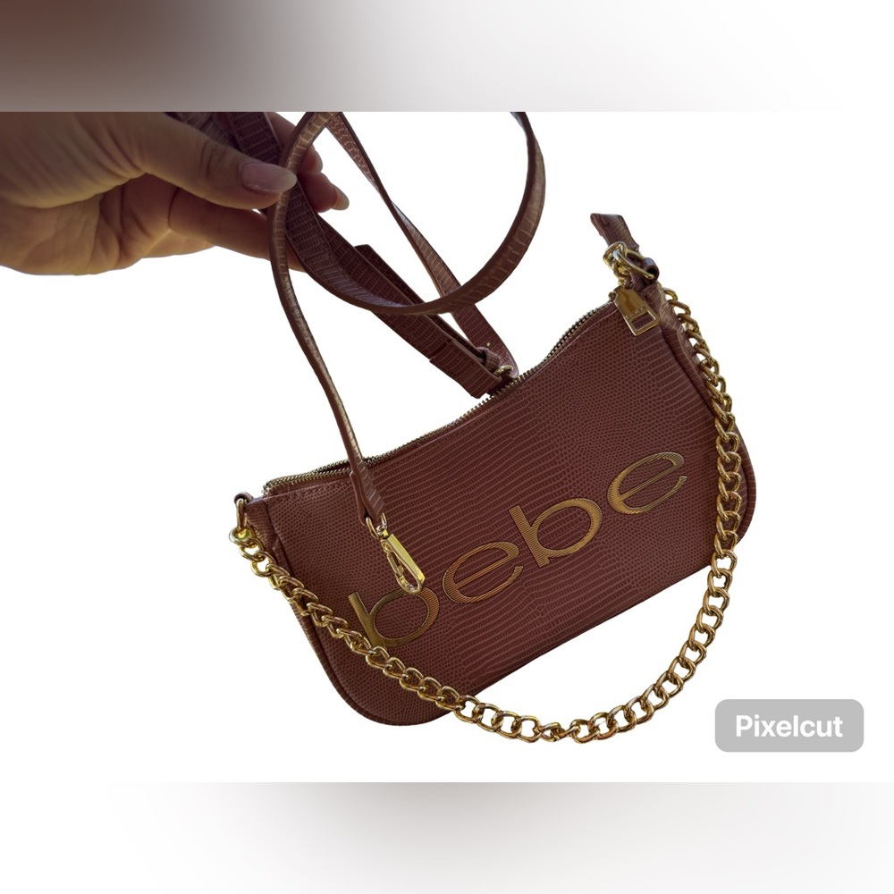 bebe Brown Crossbody Bag with Gold Chain EUC - Picture 2 of 4